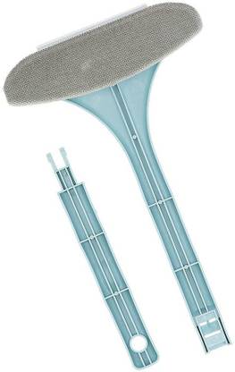 GVJ TRADERS Double Sided Flannel Brush With Wet And Dry Use Grass Wet and Dry Brush
