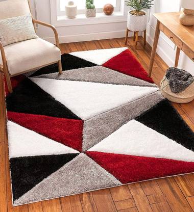 Shag Weaving Red Polyester Carpet