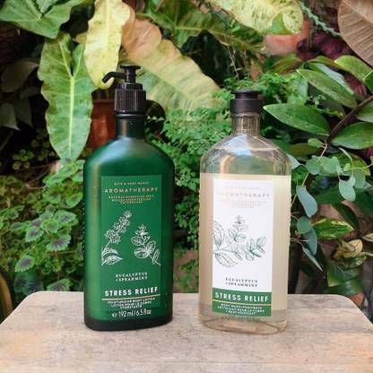 Bath and Body Works Aromatherapy Stress Relief - Eucalyptus + Spearmint Body Lotion + Body Wash