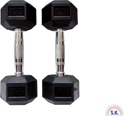 s k traders 5 Kg Hex Dumbbells (Pair) Fixed Weight Dumbbell