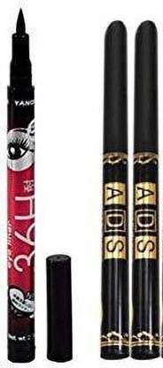Dhanmann Combo of Long Lasting 36 H Waterproof Sketch Pen Eye liner and 2 Kajal EyeLiner 10 g