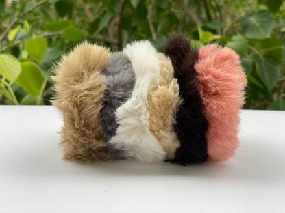 Wallmate 6Pcs FurHair Scrunchies Elastic Hair Bobbles Ponytail Holder For Girls And Women Bun