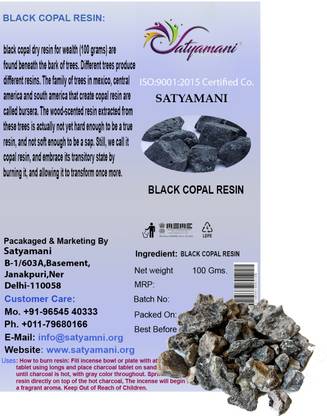 Agro Saver ; Kissan Ki Khushi Natural Black Copal Dry Resin Incense for Wealth (50 Gram)