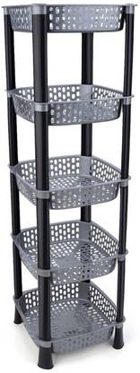 kiaro Fruits/Vegetables Kitchen Rack Plastic Multi-purpose Kitchen Storage Basket Rack for Fruits & Vegetables