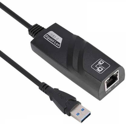 microware USB 3.0 male A to RJ45 female ethernet adapter, 10/100/1000Mbps Gigabit Wired Ethernet Lan Adapter compatible with Windows, Ubuntu, Linux