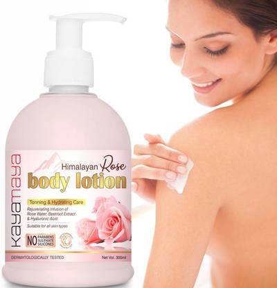 Kayamaya Rose Body Lotion, 24H Hydration, Non-Sticky & Fast Absorbing