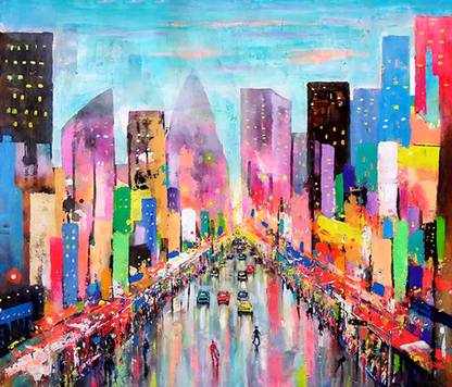 Self Adhesive UV Coated High Resolution Vinyl Print – City View Poster Fine Art Print