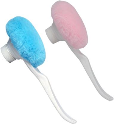 The ChipmunK Store Blue & Pink Powderpuff with handle combo pack