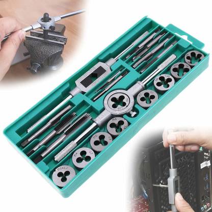 atozshop11 M3 to M12 Thread Repair Kit Plug Metric Wrench Die Holder Screwdriver with Storage case - 20 Pcs Double Sided Speed Wrench