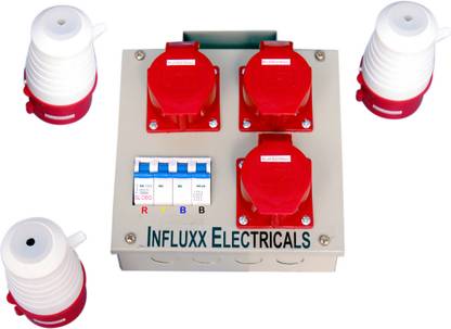 Influxx INFLX_110 16Amp, 5Pin, Plug & Socket With Panel Board & 63Amps TPN MCB Distribution Board