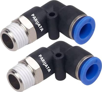 Parijata PL6 1/4 inch Thread Size 6mm Pneumatic Fitting Union Elbow Push to Connect Hose Connector