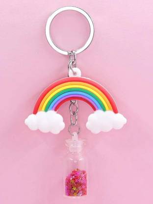 starex Cute Rainbow Bottle Fancy Keychain ( Pack Of 2 pcs) Key Chain