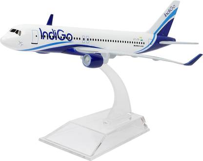 FAVHOME Indigo Airbus A320 Die-cast Metal Airplane Model 16CM