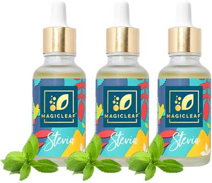 Magic Leaf Stevia Liquid Drops Weight Watchers and Keto Diet - (30ml, Pack of 3) Sweetener