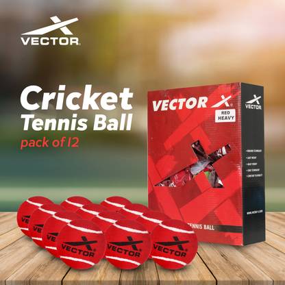 VECTOR X Heavy-Red Cricket Tennis Ball
