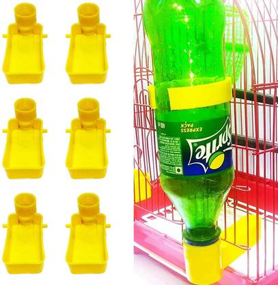 VAYINATO Bird Cage Food Feeder (Pack of 6) Fit for Any Bottle (Yellow) Caged Bird Feeder