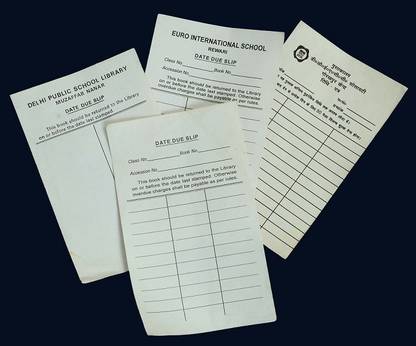 Standard Library Service Library Due Date Slip, Printed Library Due Date Slip - 1000pc Library Due Date Slip Bookmark