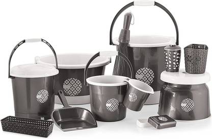 3D METRO SUPER STORE 12 PCS Plastic Bath Set Bathroom Bucket Set for Home, Kitchen & Bathroom 22 L Plastic Bucket