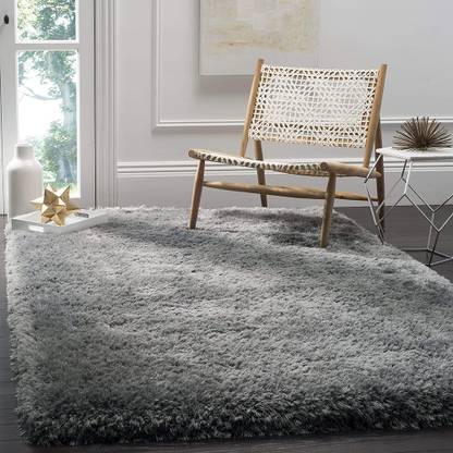 Shag Weaving Grey Polyester Carpet
