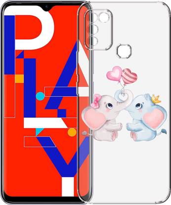 HANIRY Back Cover for Infinix Hot 10 Play / Infinix X688B | TWO ELEPHANT | Designer | Printed | PNG_21