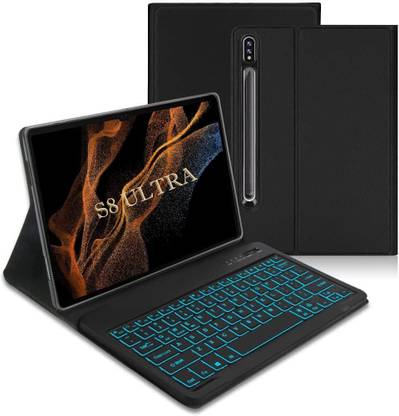 Proelite Detachable Bluetooth Keyboard case for Galaxy Tab S8 Ultra 14.6 SM-X900/X906 Bluetooth Standard Tablet Keyboard Compatible with Desktop, Laptop, Mac