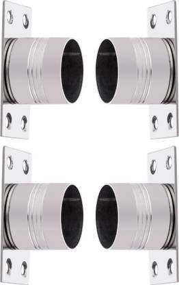 DecorDepo Silver Curtain Knobs, Rod Rail Bracket Metal