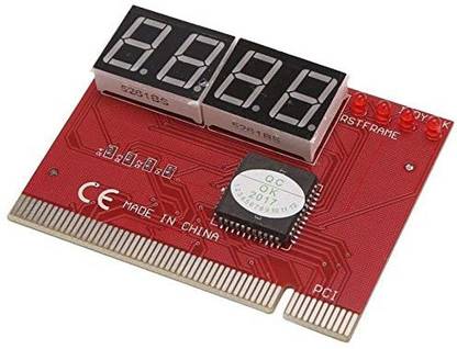 TECHGEAR PCI 4-Digit PC Motherboard Diagnostic Card with User Manual, Red Data Card