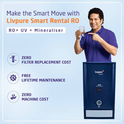 LIVPURE Bolt (For rent in Bhopal, Bhubaneswar, Nagpur ,Lucknow and Indore )7L Purification Smart Water Purifier RO+UV+Mineraliser