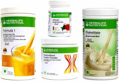 Herbalife Nutrition Herbalife Weight Loss Combo F1 Mango 500g,Shakemate500g, PP 200g,Afresh(Tulsi) Combo