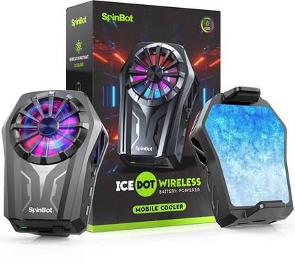 SpinBot IceDot Wireless Semi-Conductor Mobile Cooling Fan 1.5 Hours Backup For Phones  Gaming Accessory Kit