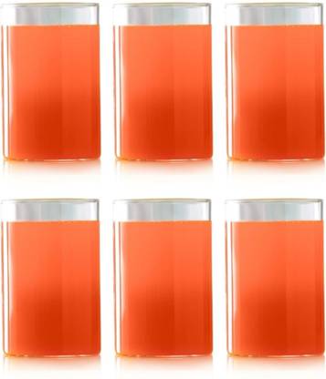 S K INDUSTRIES (Pack of 6) Transparent Glass Set (6 Units) 350Ml Glass Set Water/Juice Glass