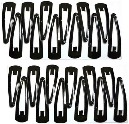 Adhvik Pack Of 24 Pcs Multi Purpose Daily Use Black Color 6 Cm Long Tic Tac Clip
