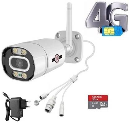 iTS Wireless 4G GSM Sim Card 4MP Metal Bullet Camera 2-Way Audio 32GB (CamHi App) Security Camera