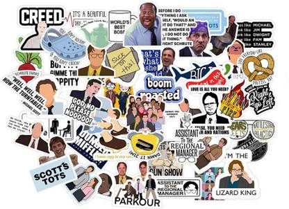 CodersParadise Pack of 50 - The Office Stickers For Laptop, Journal, Cycle Non-Terable Sheet Laptop Skin Compatible for 15.6 inch