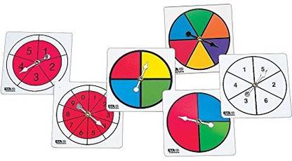 hand2mind Color and Number Spinner Wheel, Plastic Square Spinners with Plastic Rotating Ar
