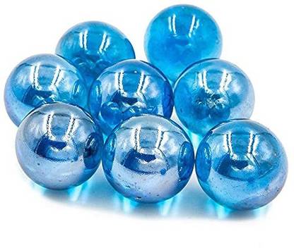 hand2mind Blue Glass Marbles, Large Mables, Math Counters for Kids, Blue Counters, Math Ma