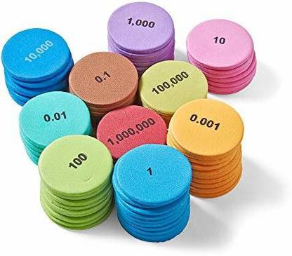 hand2mind Soft Foam Place Value Discs, 10 Values, Math Counters for Kids, Place Value Mani