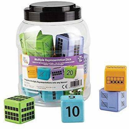 hand2mind Multiple Representation Dice Set, Subitizing Dice Games, Foam Dice for Classroom