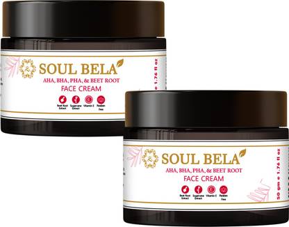 SOUL BELA AHA BHA PHA & Beetroot Face Cream |Brightens skin For Men And Women