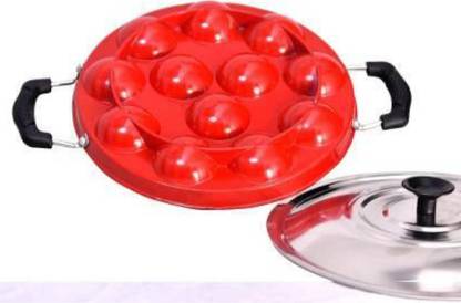 Strobine 3-Layer Non Stick Appam Appchi Pongal Gabgotta Paniyariam Panikarikka Pan AP-251 Taper Fry Pan 23 cm diameter with Lid 0.5 L capacity