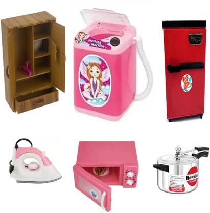 HMF Bright Choice Toy cooker With Home appliance set for kids /multicolor (pack of 6)