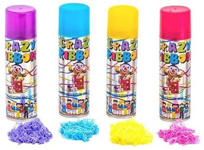 ODDEVEN Ribbon spray for birthday celebration set of 4, diy snow spray christmas tree Snow Spray