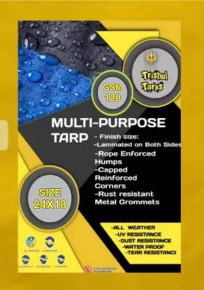 TrishulMarketingA Trishul Dunpack Tarpaulin Tirpal Cut size 24x18 Finish size 23' x 17' GSM 120 Tent - For Multi Purpose