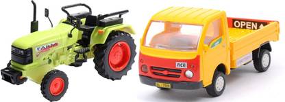 centy Farm Tractor And Tata Ace Mini Truck - Pull Back Toy - (Pack of 2, Multicolor)