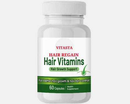 VITASTA Hair Vitamins with DHT blocker &Omega-3 for Hair growth/ Hair fall control