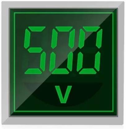Gadariya King 1 pcs green Digital Volt Meter LED Signal Lamp,Measur 60-500 V AC, SQUARE Green Voltmeter