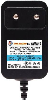 FOX MICRO Power Adapter for Yamaha Piano PA-130 PA-150 NP-12 NP-32 P125 45 PSR-E363 YPT255 Worldwide Adaptor