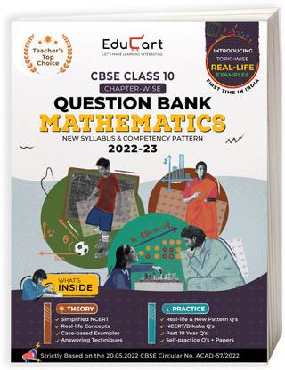 Educart CBSE Class 10 MATHEMATICS New Question Bank Book For 2022-23 (Includes Past Years, Latest Syllabus and Pattern 2022) Edubook