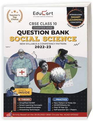 Educart CBSE Class 10 SOCIAL SCIENCE New Question Bank Book For 2022-23 (Includes Past Years, Latest Syllabus and Pattern 2022) Edubook
