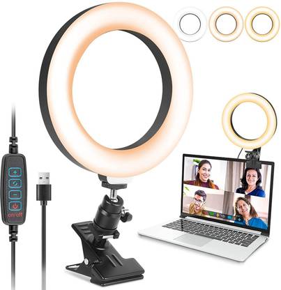 coku Led Ring Lights Clip on Laptop Monitor for Remote Working/Zoom Calls 6 lx Camera LED Light